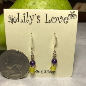 Jade and Amethyst Earrrings